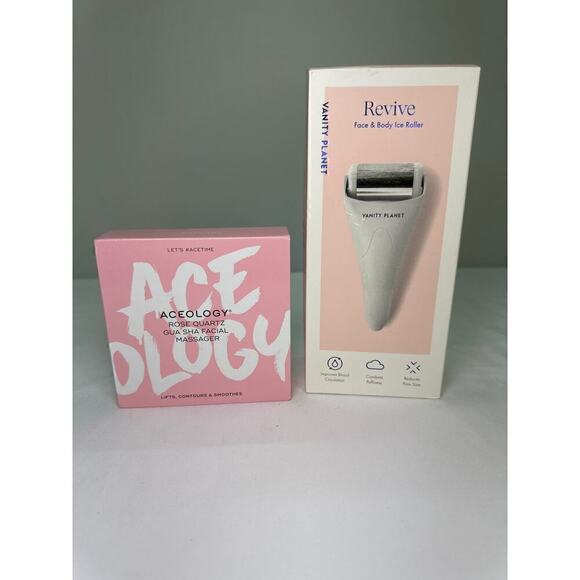 ACEOLOGY ROSE QUART GAU DHA FACIAL+‎ REVIVE FACE &BODY ICE ROLLER BNIB - Picture 10 of 10